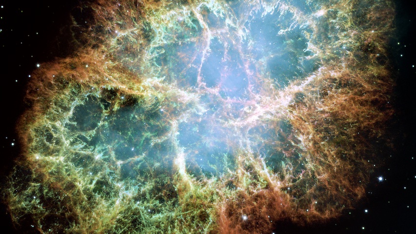 Photo of the Crab Nebula.